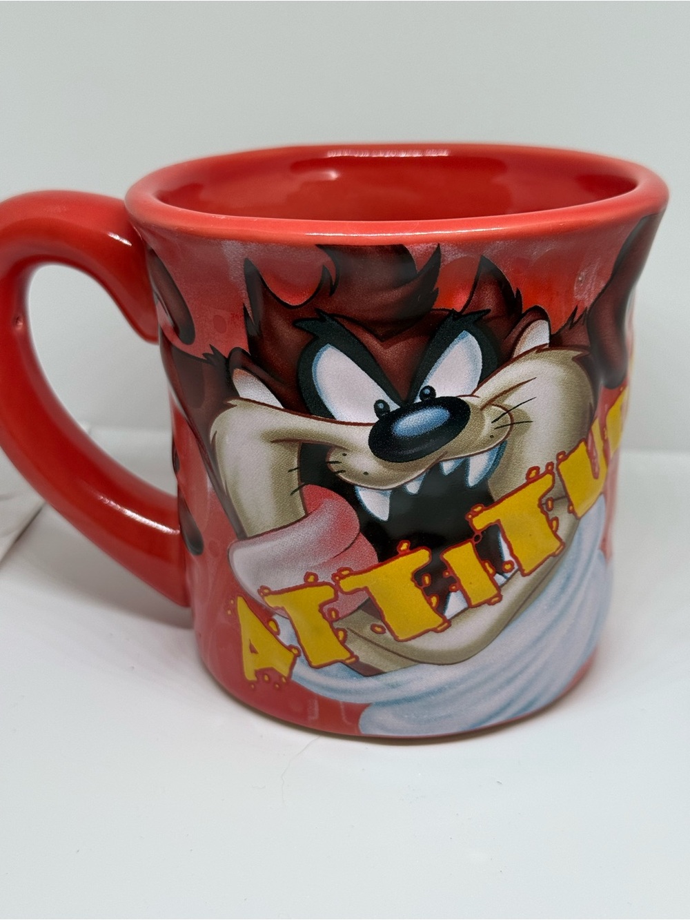 Houston Harvest TAZMANIAN devil 99% Attitude Red Ceramic Coffee Mug 3D Shaped